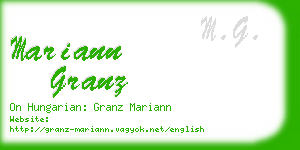 mariann granz business card